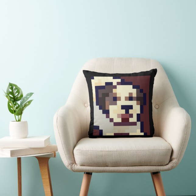 Coussin Barking dog. Pixel Art, pixelart (Chaise)