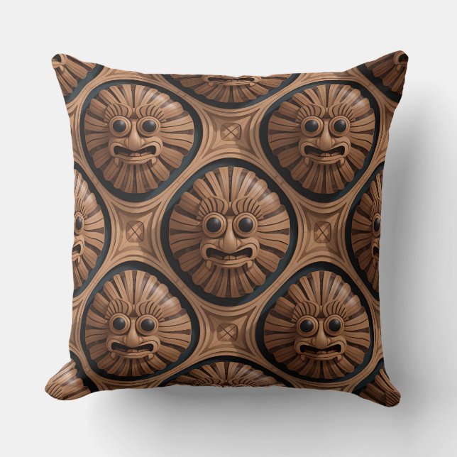 Coussin Barong Eyes Mosaic 3D Batik Motif (Recto)