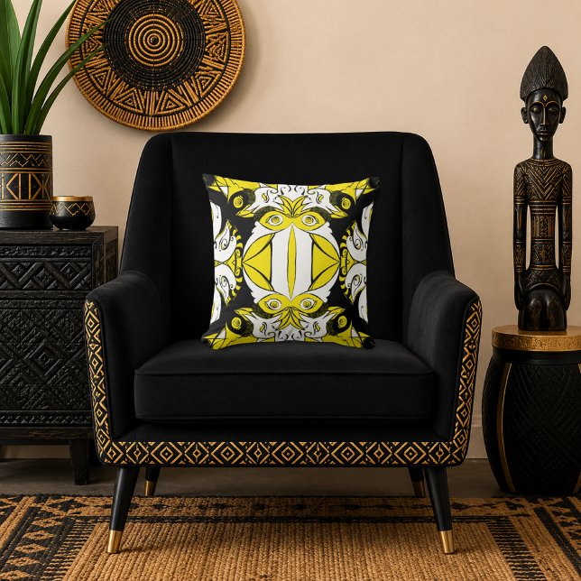 Coussin Baroque Abstrait Doré (Créateur téléchargé)