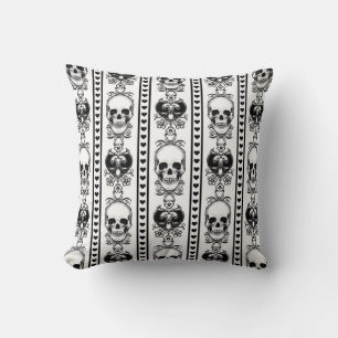 Coussin Baroque Crâne Motif blanc