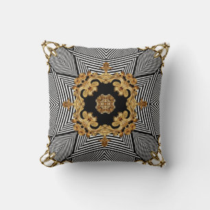 Coussin Baroque d'or : Ornement de chaînes élégantes