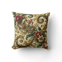 Baroque motif floral avec or, rouge, vert A