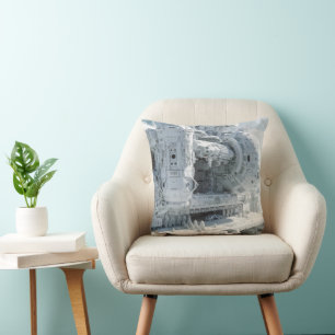 Coussin Base spatiale Sci-Fi blanche
