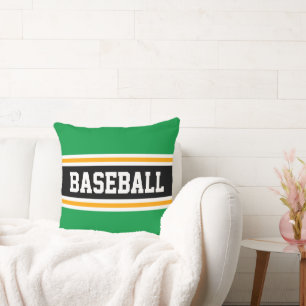 Coussin BASEBALL amusant vert clair rayures d'athlétisme n