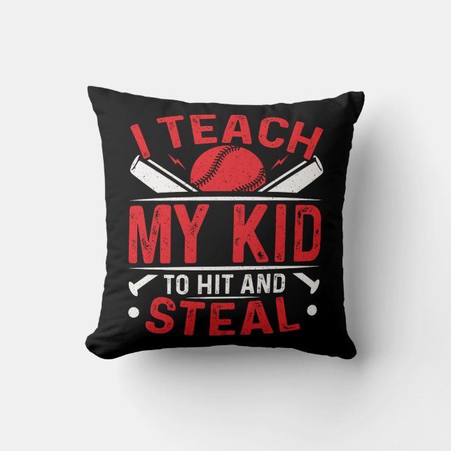 Coussin Baseball Hit and Steal (Recto)