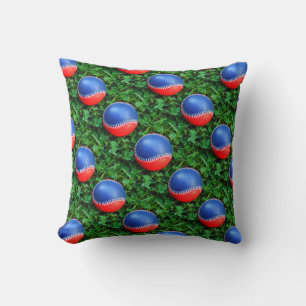 Coussin Baseball rouge blanc & bleu