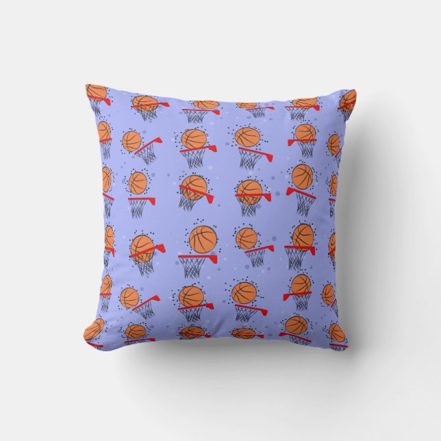 Coussin Basketball - Motif de ballon et de panier  (Recto)