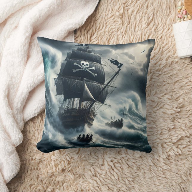 Coussin Bataille de pirates assaut des mers tempétueuses à (Couverture)