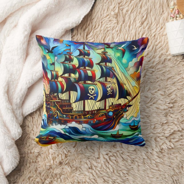 Coussin Bataille de pirates assaut des mers tempétueuses à (Couverture)
