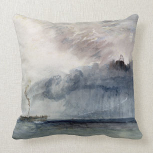 Coussin Bateau à vapeur de Joseph Mallord William Turne