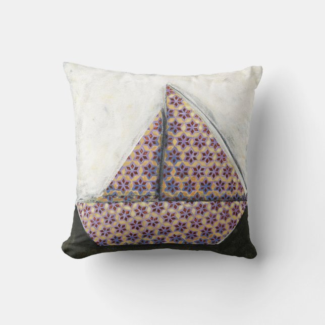 Coussin Bateau à voile Origami sur papier design Star (Recto)