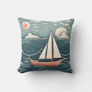 Coussin Bateau À Voile Sur L'Océan