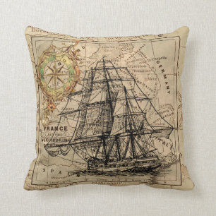 Coussin Bateau classique sur carte Coussin.
