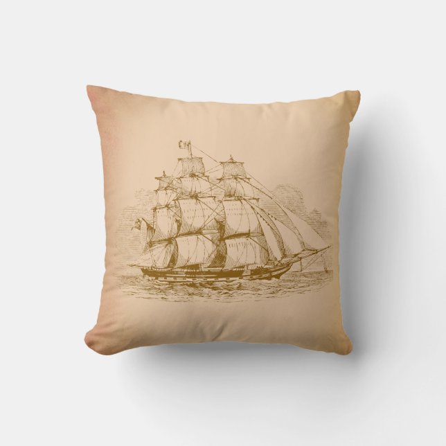 Coussin Bateau de navigation vintage (Recto)