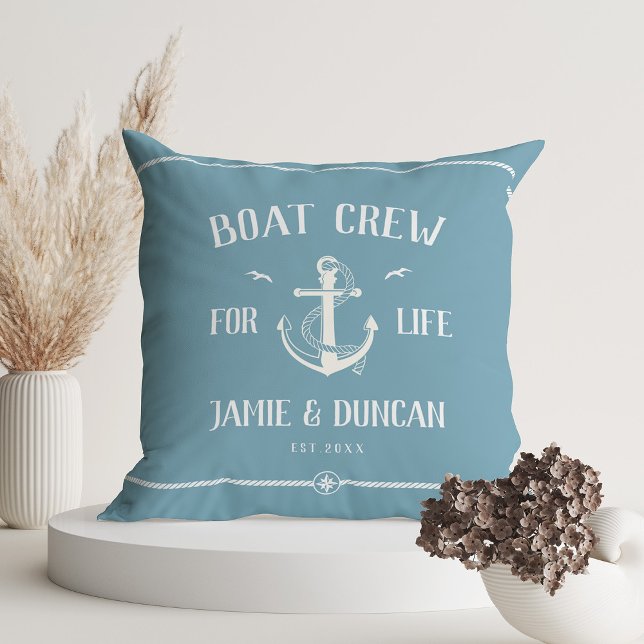Coussin Bateau Équipement Pour La Vie Nautique Moderne Nom (Boat crew for Life! )
