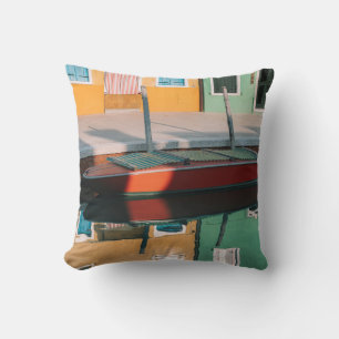 COUSSIN BATEAU ROUGE ET VERT ACCUEIL SUR LE QUAI