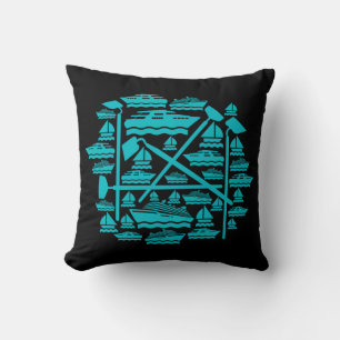 Coussin Bateaux et cuirs Lancer l'oreiller