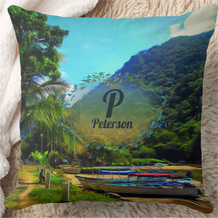 Coussin Bateaux Mismaloya sur la rivière 0350
