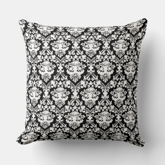 Coussin Batik noir et blanc (Recto)