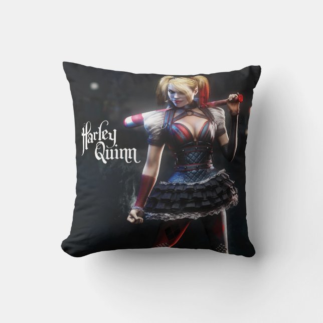 Coussin Batman Arkham Knight | Harley Quinn avec chauve-so (Recto)