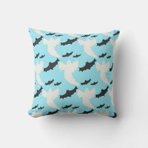 Bats Fantômes Bleus Léger Halloween Jeu d'oreiller