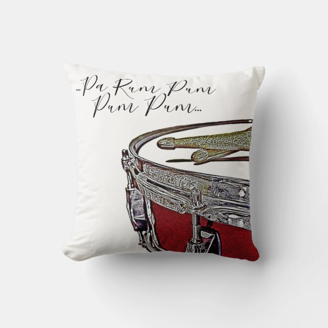 Coussin Batterie de Noël Snare Drum Drumsticks Musique (Recto)