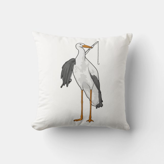 Coussin Batterie de pêche à la cigogne (Recto)