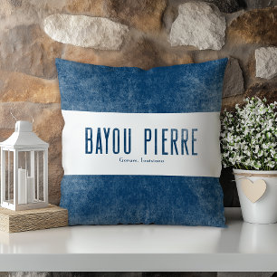 Coussin Bayou Pierre Louisiane aspect denim