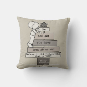 Coussin Be the Gift-Christmas Tree (Tan)
