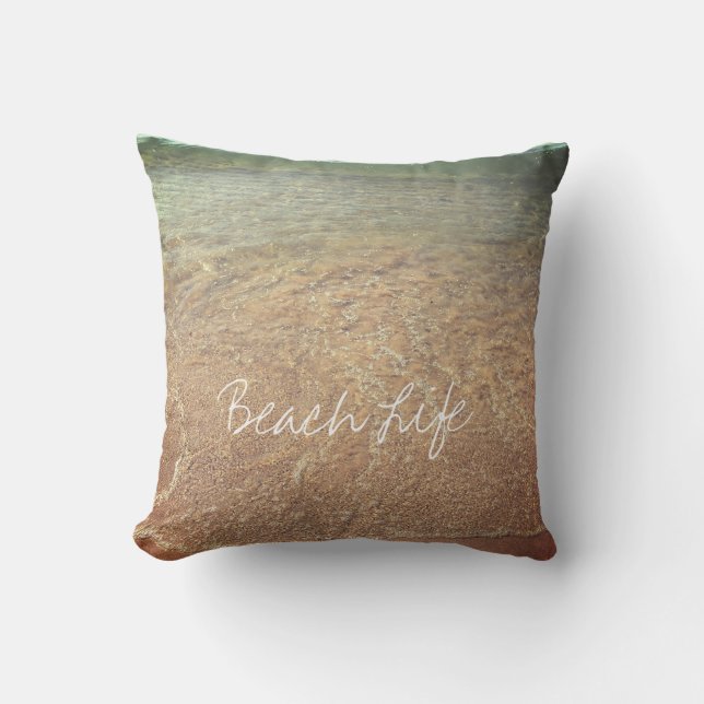 Coussin Beach Life Citations Vagues Océan Sandy Eau limpid (Recto)