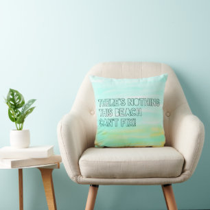 Coussin Beach Lover Quota Watercolor Typografy