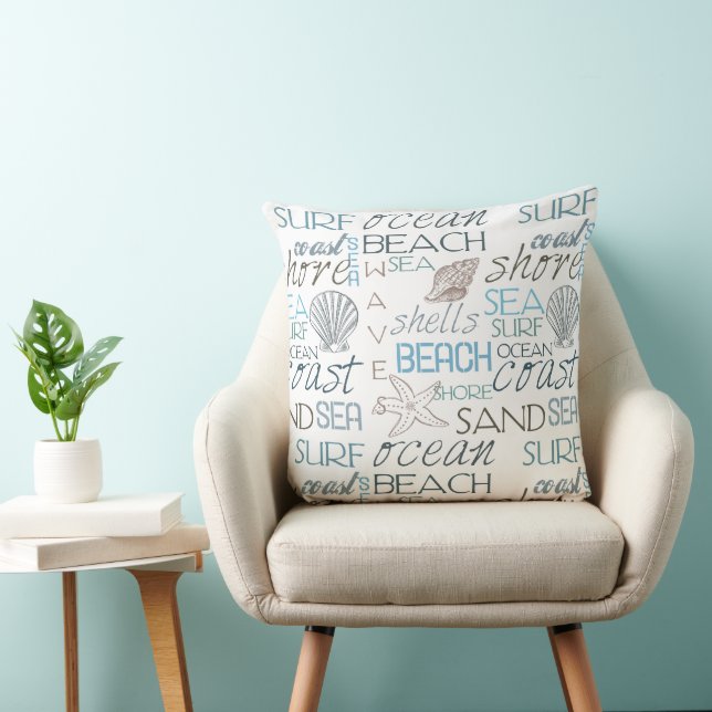 Coussin Beach Shops Sea Sand Blue (Chaise)