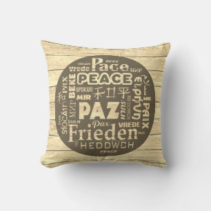 coussin Beachcomber, la paix dans plusieurs langue