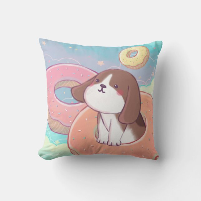 Coussin Beagle et beignets (Recto)