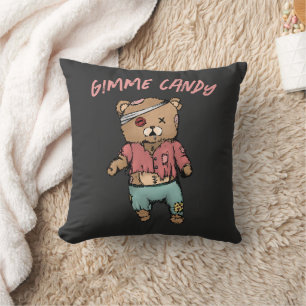 Coussin Bear en Teddy rose mignonne Zombie Gimme Candy Hal