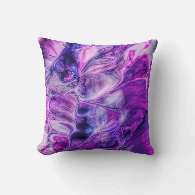 Coussin Beau Arrière - plan de fumée violet de perruques (Recto)