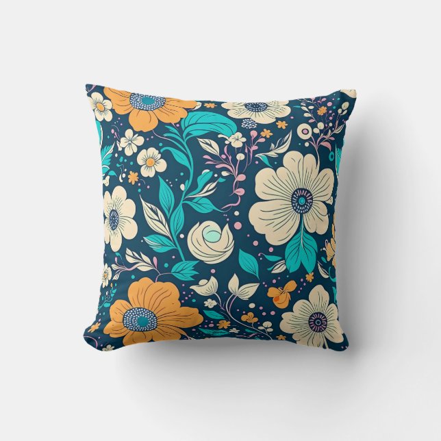Coussin Beau Beau Floral Et Motif Sans Faille (Recto)