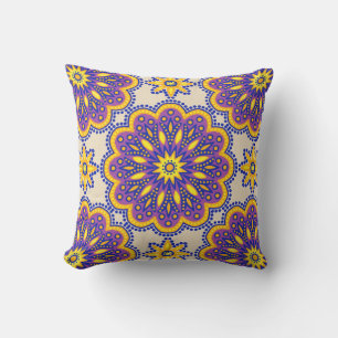 Coussin Beau Boho pourpre Talavera Carrelage