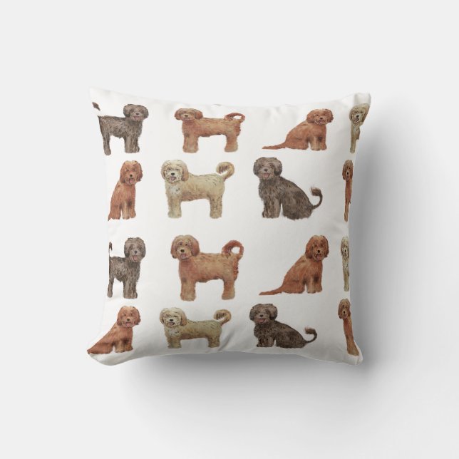 Coussin BEAU carreau de polyester de CHIEN de LABRADOODLE (Recto)