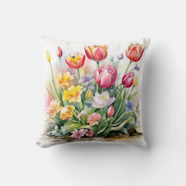 Coussin Beau coton à fleurs (Recto)