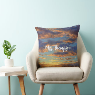 Coussin Beau coucher de soleil sur la plage aux Bahamas