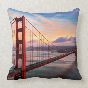 Coussin Beau coucher du soleil d'hiver chez golden gate