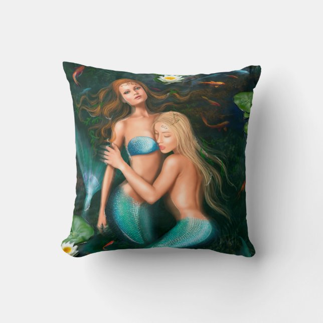 Coussin Beau imaginaire princesse sirènes (Recto)