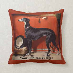 Coussin Beau lévrier noir et blanc
