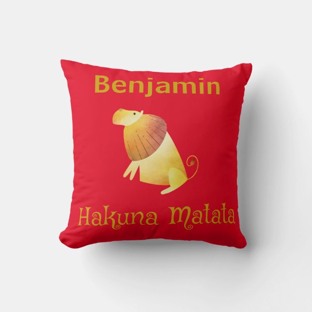 Coussin Beau Lion Hakuna Matata (Recto)