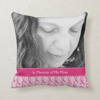 Coussin Beau mémorial rose fait sur commande de ruban