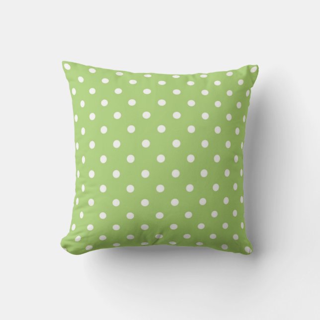 Coussin Beau, mignon, classique pois vert citron (Recto)