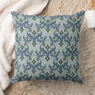 Coussin Beau motif ethnique de Damas pointillisme