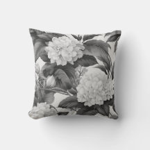 Beau motif floral noir et blanc classique