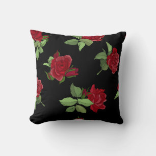 Coussin Beau motif floral vintage transparent avec ros